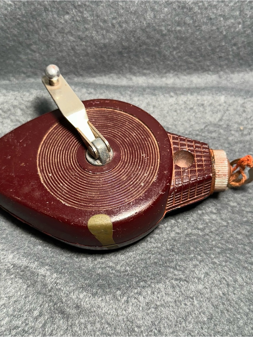 Vintage Stanley Maroon Chalk Line Reel